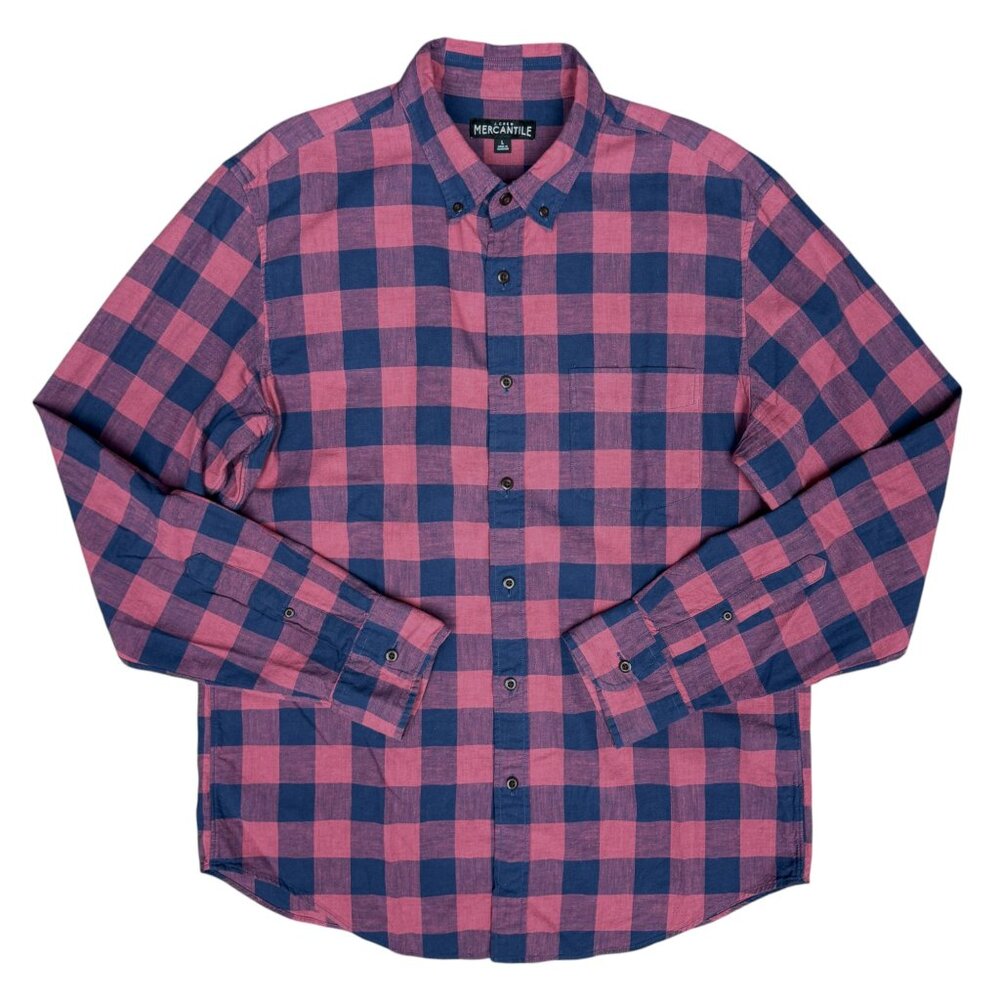 EUC Men's J. CREW Checkered Plaid‎ Long Sleeve Button Down Shirt | Size L